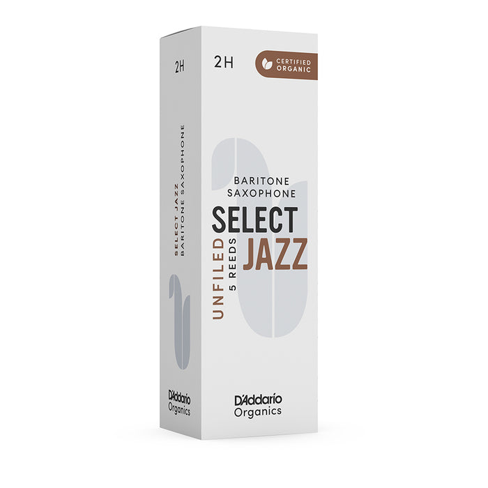 D'Addario Organic Select Jazz Baritone Saxophone Unfiled Reeds (5 pack)