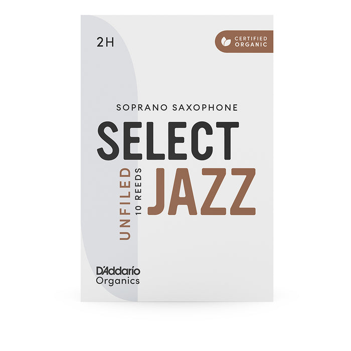 D'Addario Organic Select Jazz Soprano Saxophone Unfiled Reeds (10 pack)