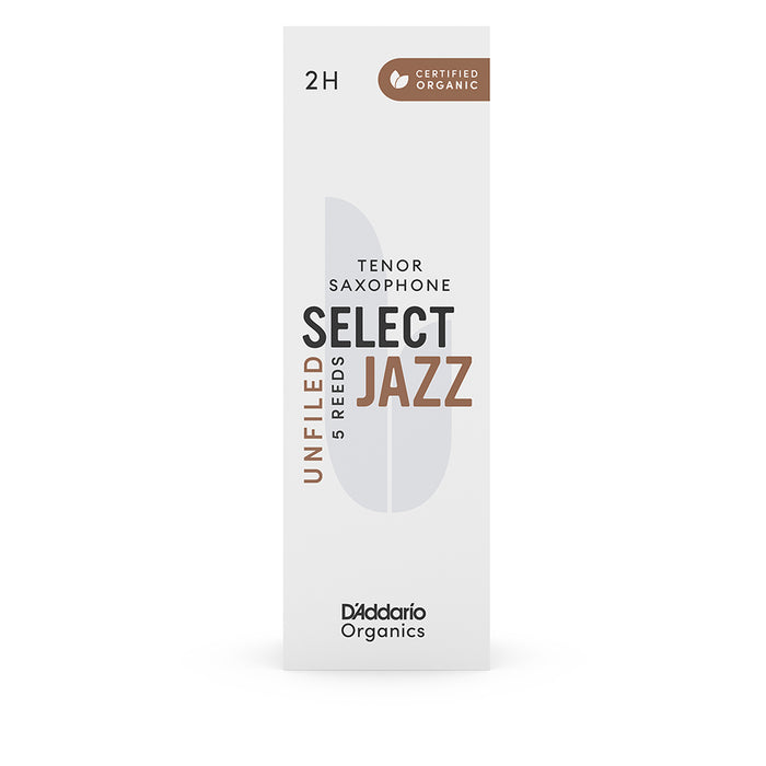 D'Addario Organic Select Jazz Tenor Saxophone Unfiled Reeds (5 pack)