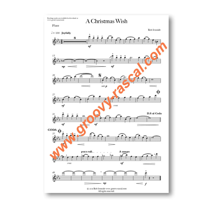 Groovy Rascal 'A Christmas Wish' Sheet Music for Flute & Piano