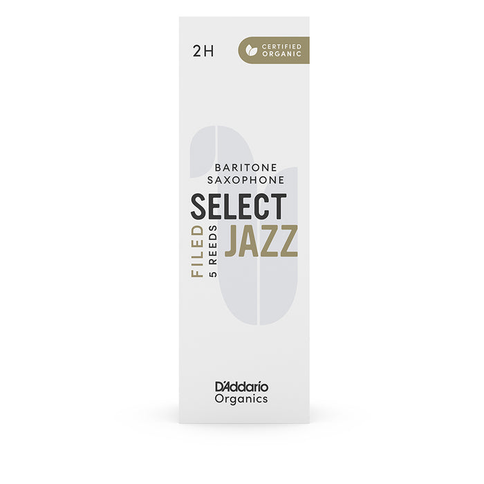 D'Addario Organic Select Jazz Baritone Saxophone Filed Reeds (5 pack)