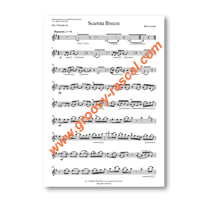 Groovy Rascal 'Scarista Breeze' Sheet Music for Alto Saxophone & Piano